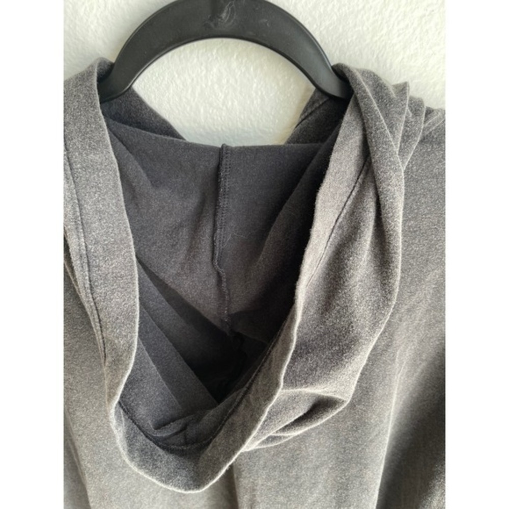 Hollister Womens Cropped Hoodie Gray Long Sleeve Logo Graphic Sweatshirt Large - Picture 7 of 16